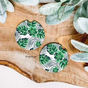 Tropical Monstera Coaster Set | Car Accessories
